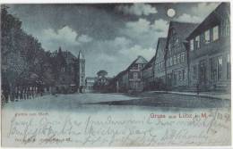 Gruss Aus Lübz In Mecklenburg Mondscheinkarte Partie Am Markt 2.10.1898 Gelaufen Lubz Luebz - Lübz