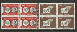 Turkey; 1977 100th Anniv. Of The Parliement (Block Of 4) - Unused Stamps