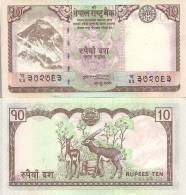 Nepal P-61, 10 Rupee, Mt Everest, Changunarayan On Garuda / Antelope, 2008 - Népal