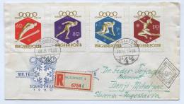 Olympic Games, SQUAW VALLEY 1960. Budapest, Hungary, FDC, Registered - Inverno1960: Squaw Valley