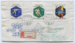 Olympic Games, SQUAW VALLEY 1960. Budapest, Hungary, FDC, Registered - Invierno 1960: Squaw Valley