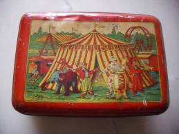 Boite Biscuits Damoiseau  Theme CIRQUE CLOWN - Cajas