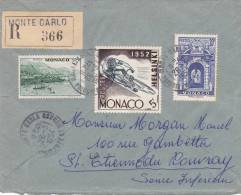 Lettre Cover, MONACO, 1954, RECOM. MONTE CARLO Pour La FRANCE, /2006 - Marcophilie