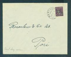 Finland: FDC On Used Cover - Overprinted Stamp - 1947 Postmark - Fine - Briefe U. Dokumente