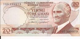 TURKEY TURCHIA 20 LIRASY LIRE 1970 Uncirculated FDS Bill Banknote Banconota - Turchia