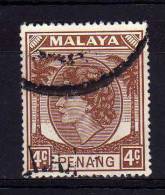 Penang - 1957 - 4 Cents Definitive (Yellow Brown) - Used - Penang