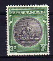 Bahamas - 1946 - 3 Shilling Definitive (Brownish Black & Myrtle Green) - MH - 1859-1963 Kolonie Van De Kroon