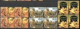 INDIA, 2008, Festivals Of India, Set 3 V, Dussehra And Deepavali, Blocks Of 4, Durga Puja, Festival,  MNH, (**) - Unused Stamps