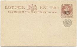 India 1882 Chamba State - Postal Stationery Card - 1882-1901 Imperium