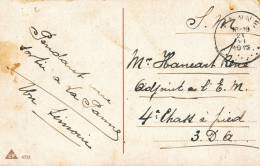 475/20 - ZONE NON OCCUPEE - Carte En Franchise Militaire PANNE 1915 Vers Armée Belge - Not Occupied Zone