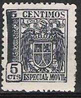 3040-FISCAL ETAPA DICTADURA FRANCO GRAN ERROR DE IMPRESION 5 CENTIMOS,IMPRESION DEFECTUOSA  ,RARO,ERROR IMPRESION. - Revenue Stamps