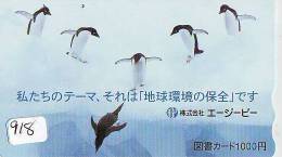 Télécarte  Japon * OISEAU MANCHOT  (918)  PENGUIN BIRD Japan * Phonecard * PINGUIN * - Pingueinos