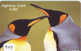 Carte Prépayée Japon * OISEAU MANCHOT  (943)  PENGUIN BIRD Japan * Prepaidcard * PINGUIN * - Pinguini