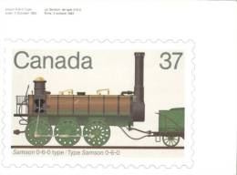 (502) Maxi Card - Stamp Card - Canada - Stamp Reproduction Train - Cartoline Maximum