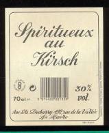 Etiquette De  Spiritueux Au  Kirsch   -  Anc. Ets Dubarry Le Havre - Zonder Classificatie