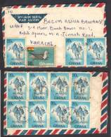 Ducks, Hare, 12 Stamps On Postal History Cover From GHANA - Ghana (1957-...)