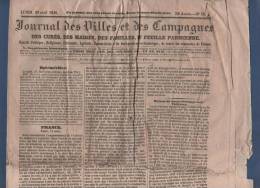 JOURNAL DES VILLES ET DES CAMPAGNES 20 04 1848 - ATTENTAT LECOMTE - TAHITI - IRLANDE - POLOGNE - COURCELLES - ST ETIENNE - 1800 - 1849