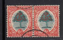 South Africa Used Scott #59 Horizontal Pair 6p Orange Tree - Usados