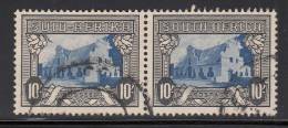 South Africa Used Scott #67 Horizontal Pair 10sh Groot Constantia - Usados