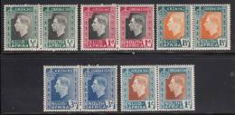 South Africa MNH Scott #74-78 Set Of 5 Horizontal Pairs George VI Coronation - Ongebruikt