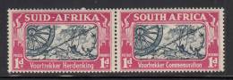 South Africa MNH Scott #79 Horizontal Pair 1p Wagon Wheel - Voortrekkers - Nuovi