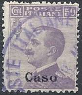 1912 EGEO CASO USATO EFFIGIE 50 CENT - RR11201 - Egeo (Caso)