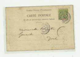 CPA  Déchargement Du Radeau De Bambous -  Tonkin Ligne PAQ.l'Extréme-Orient     1904 - Andere & Zonder Classificatie