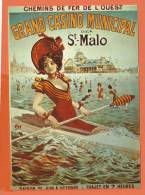 S297, Repro Affiche,Chemins De Fer De L'ouest, Grand Casino Municipal De St.-Malo, Non Circulée - Remo