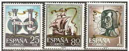 España 1963 Edifil 1513/5 Sellos ** Congreso Instituciones Hispánica Plus Ultra, Veleros Sta. Maria, Pinta, Niña M1401/3 - 1961-70 Nuevos & Fijasellos