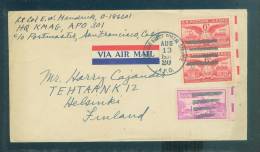 USA: Military Air Mail Service - Cover Sent To Finland With 1951 Postmark - Fine And Rare - Cartas & Documentos