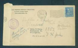USA: Cover Sent To Finland With 1941 Postmark - Special Postmark - Fine And Rare - Covers & Documents