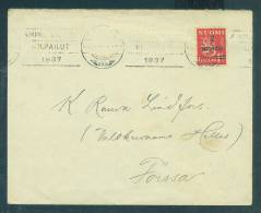 Finland: Cover With Postmark 1937 And Overprined Stamp - Fine - Storia Postale