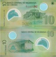 Nicaragua P-201b, 10 Cordobas, Castle / Hacienda POLYMER - Nicaragua