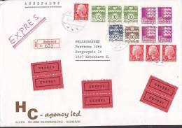 Denmark HC Agency Ltd. Registered Einschreiben BRABRAND & EXPRES Labels 1977 Cover  Brief  (Cz. Slania) - Lettres & Documents