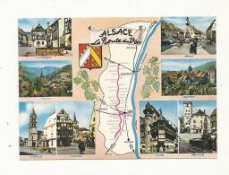 Cp, Carte Géographique, Alsace, La Route Du Vin - Carte Geografiche