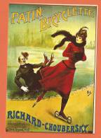 Delcampe - S299, Repro Affiche,Patin - Bicyclette, Richard - Choubersky, Patin à Glace, S3, Non Circulée - Eiskunstlauf