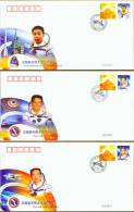 HTY-1-2 CHINA SPACEMAN  COMM.COVER 3V - Asia