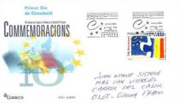ANDORRE. 10 Ieme Anniv. De L'entrée De La Principauté Au Conseil De L'Europe  2004, Lettre Adressée En Catalogne - Institutions Européennes