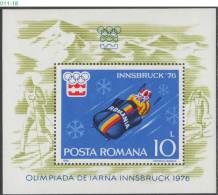 ROMANIA, 1976, Winter Olympic Games, Innsbruck, Austria, Souvenir Sheet, MNH (**), Sc/Mi 2602 / BL-128 - Inverno1976: Innsbruck