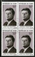 CHAD - TCHAD 1969 FAMOUS PEOPLE, J. F. KENNEDY, APOSTLES OF NON-VIOLENCE Sc C53 Cancelled  # 5027B - Kennedy (John F.)