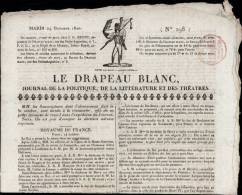 JOURNAL " LE DRAPEAU BLANC " DATE DU 24 OCTOBRE 182O _ DOUBLE FEUILLET IMPRIME - Magazines - Before 1900
