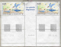 Saint-Pierre Et Miquelon : Oiseau : Le Sterne Arctitique (mère Nourissant Un Petit) : Sterna Paradisaea - - Used Stamps