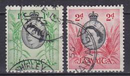 Jamaica 1956 Mi. 162-63 Quenn Königin Elizabeth II. & Zuckerrohr, Ananas - Jamaica (...-1961)