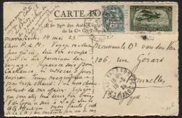 MAROC FRANCAIS MAROCCO-75c Poste Aérienne+5c Double Surcharge Protectorat S/carte Postale Par Avion CASABLANCA 1923 (333 - Poste Aérienne