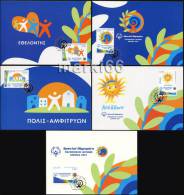 Greece - 2011 - Special Olympics Athens 2011 - Maximum Card Set With Special Golden Postmark - Tarjetas – Máximo