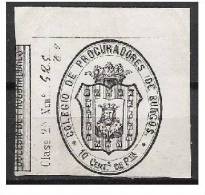 088A-SELLO FISCAL COLEGIO PROCURADORES BURGOS NEGRO 10 SIGLO XIX - Revenue Stamps