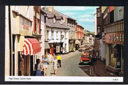 RB 916 - Postcard - Cars & Shops - High Street - Builth Wells - Breconshire Wales - Breconshire