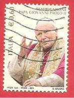 ITALIA REPUBBLICA USATO - 2011 - Beatificazione Di Papa Giovanni Paolo II - € 0,60 - S. 3232 - 2011-20: Used