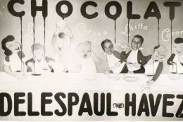 CHOCOLAT DELESPAUL HAVEZ Carte Photo Montage Décor Forain  Visages D'enfants - Photographs