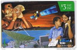 Fiji, FIJ-069, $3, Fptl Corporate Phonecards, Mother & Child, Satelite , 13FIB - Fidji